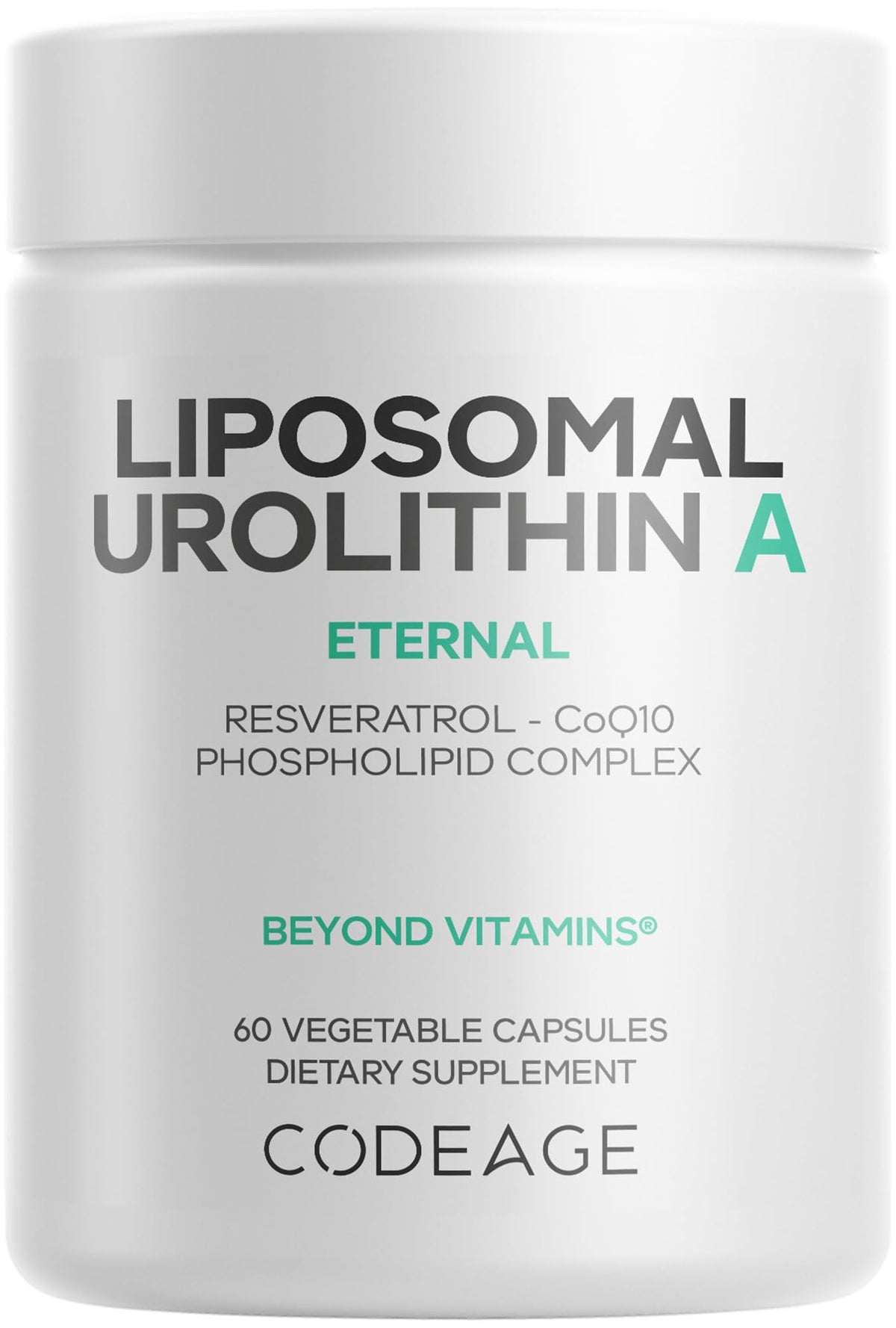 Codeage Liposomal Urolithin A bottle front for easy daily wellness.