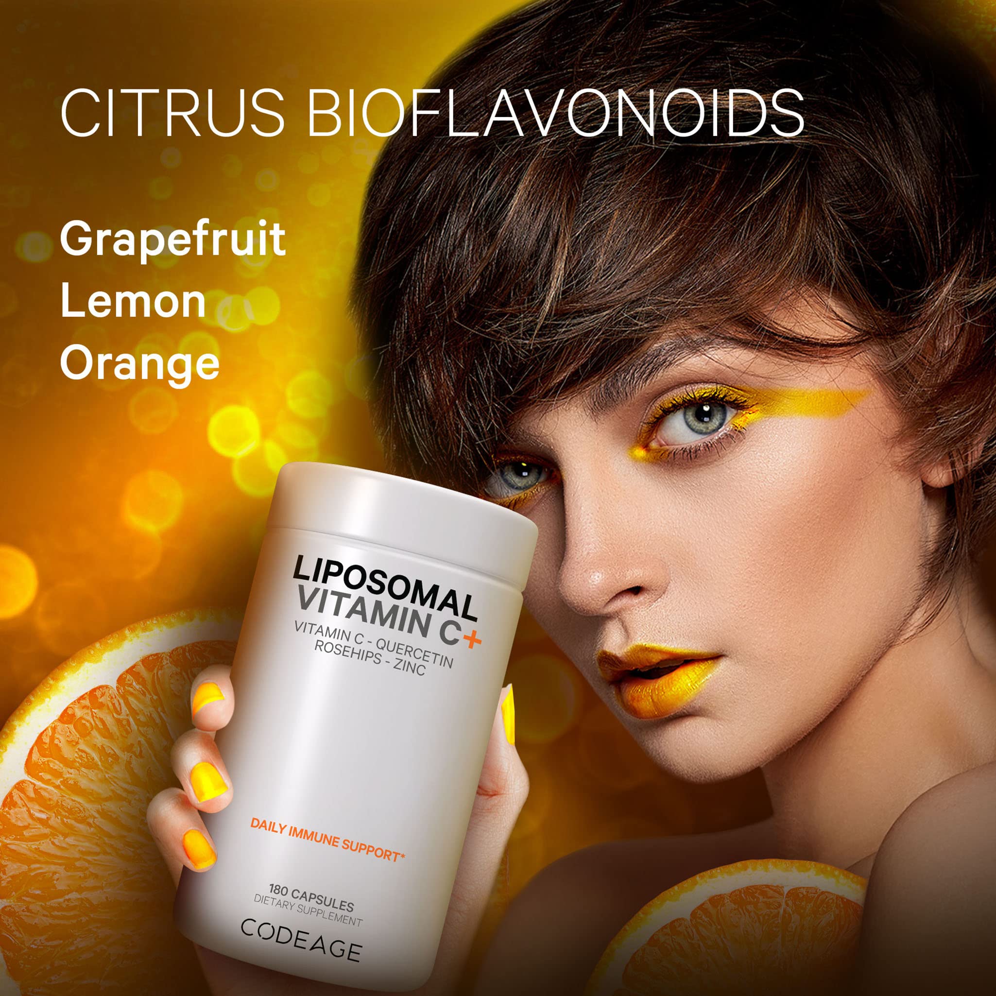 Codeage Liposomal Vitamin C phospholipid-delivery visual symbolizing purity and advanced formulation