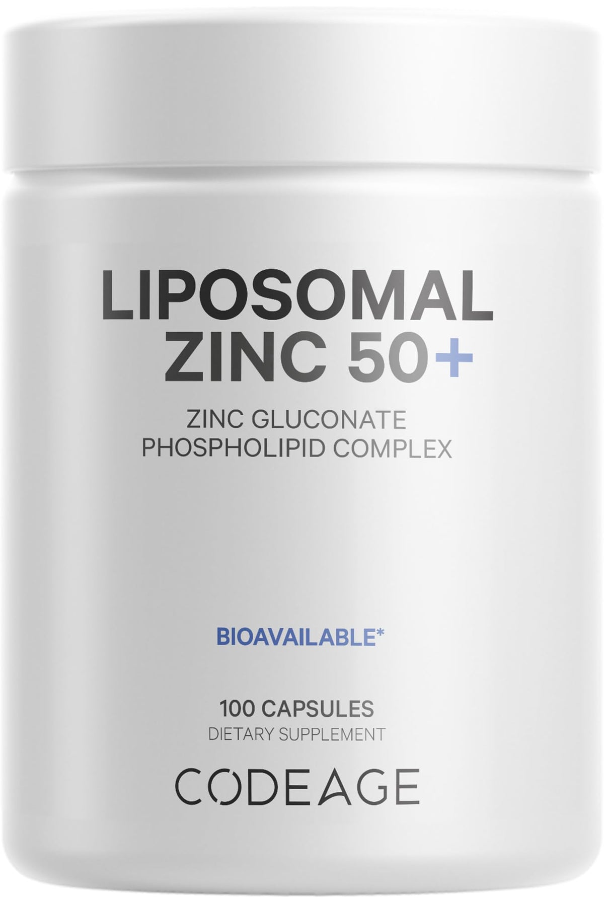 Codeage Liposomal Zinc bottle on display for daily routine.