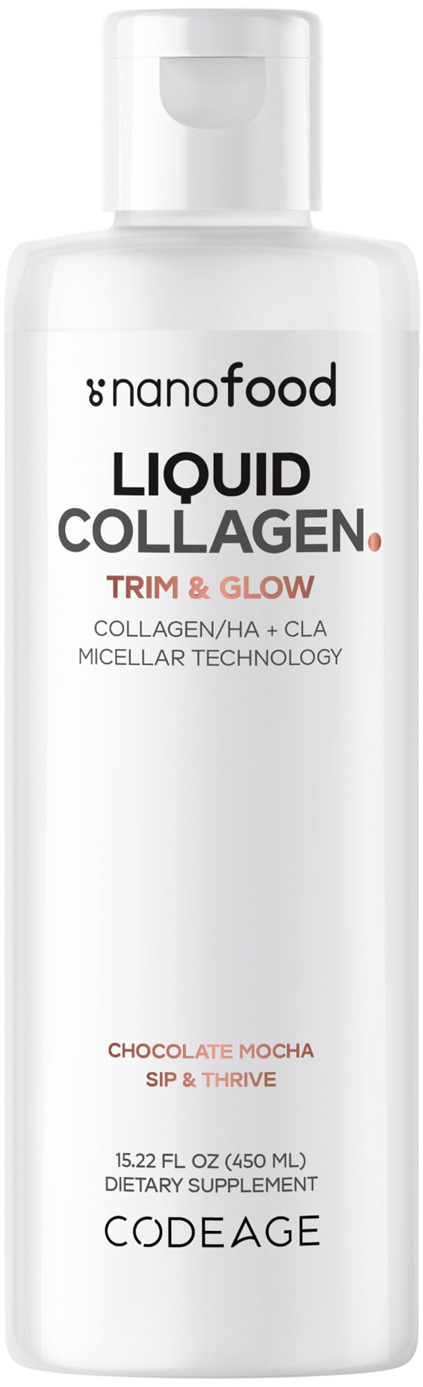 Codeage Liquid Collagen chocolate bottle with liposomal delivery for daily beauty routine