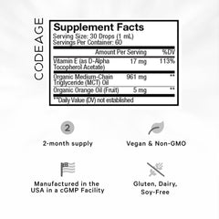 Codeage E+ dropper dispensing flavor-free liquid
