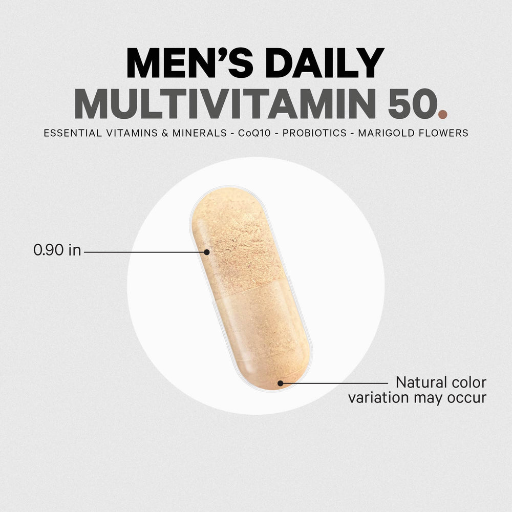 Codeage Men's Multivitamin 50 manufactured in USA in a cGMP facility.