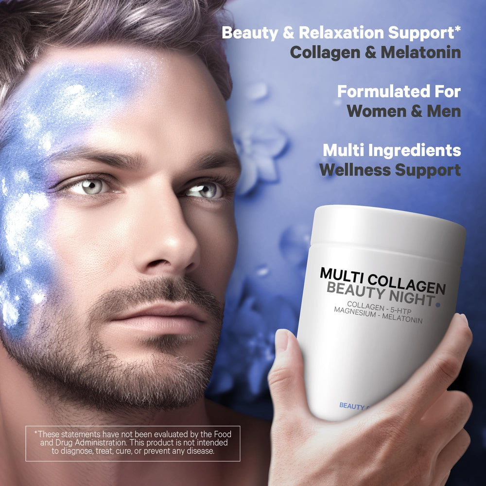 Codeage Beauty Night capsules in bottle illustrate all-in-one nightly supplement.