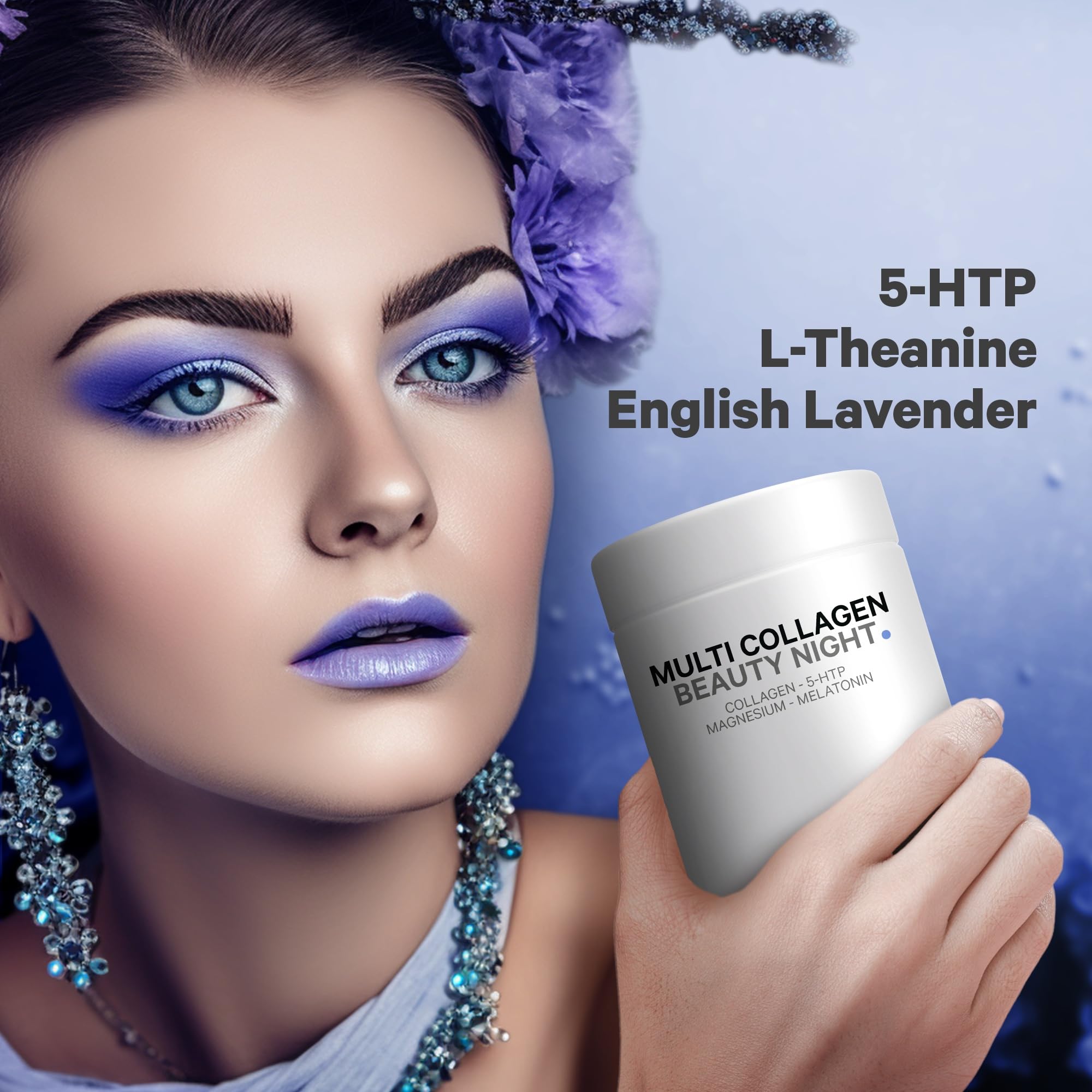 Codeage English lavender powder accent in night routine product image.