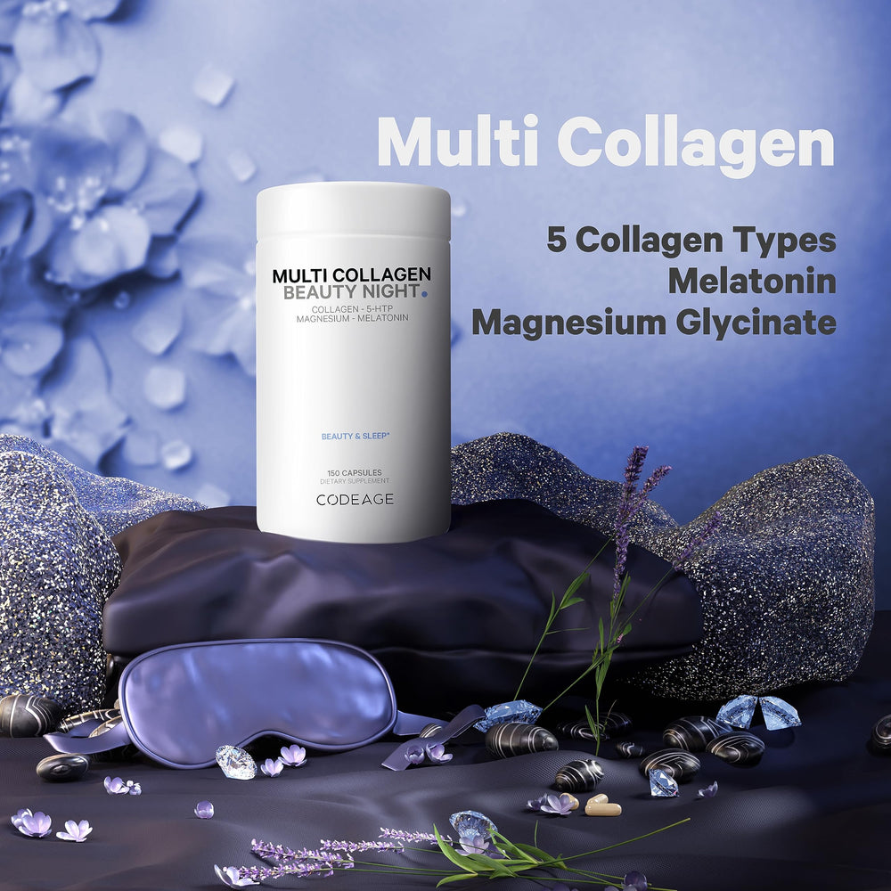 Codeage Multi Collagen ingredients chart shows five collagen types.