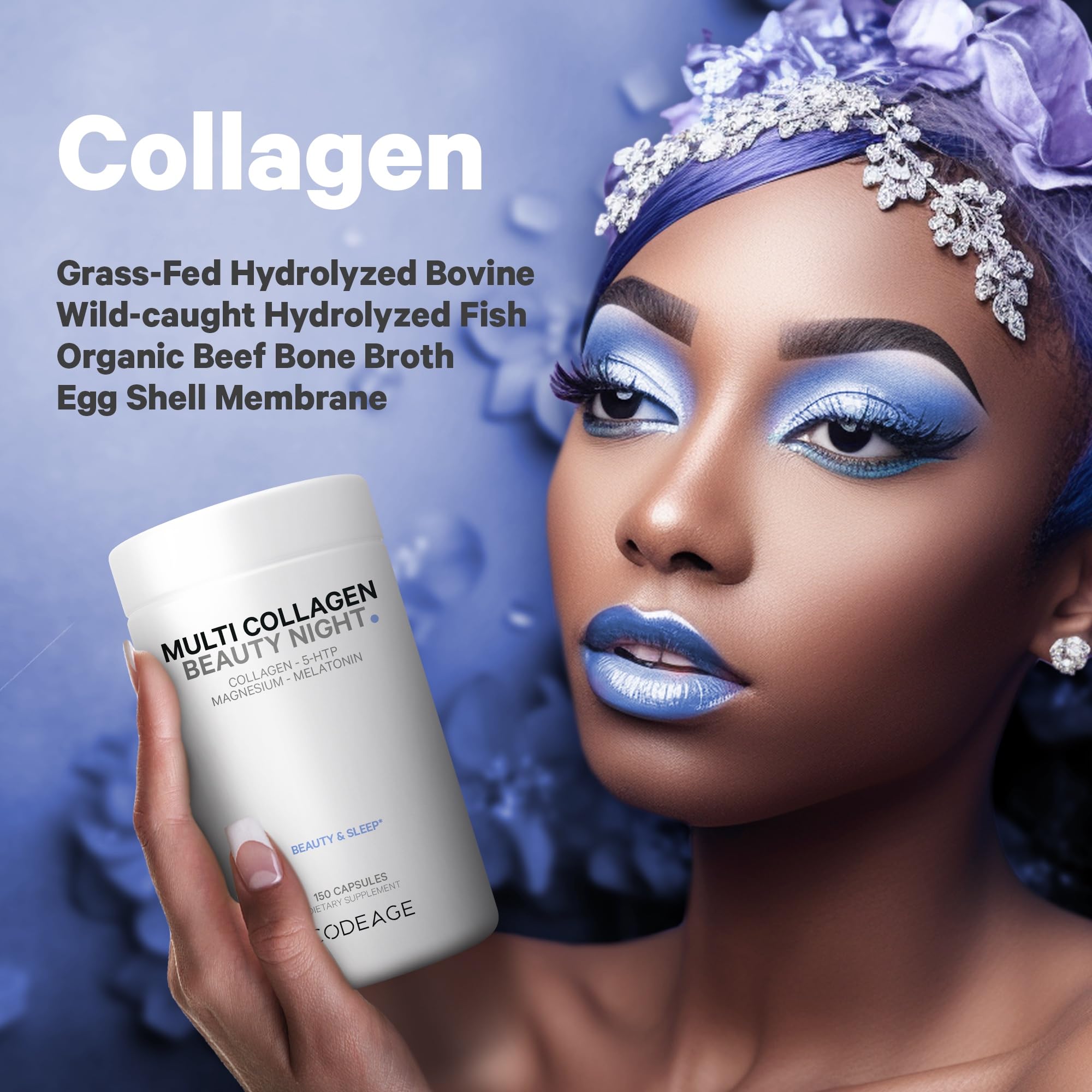 Codeage Magnesium bisglycinate and 5-HTP ingredients on the label.