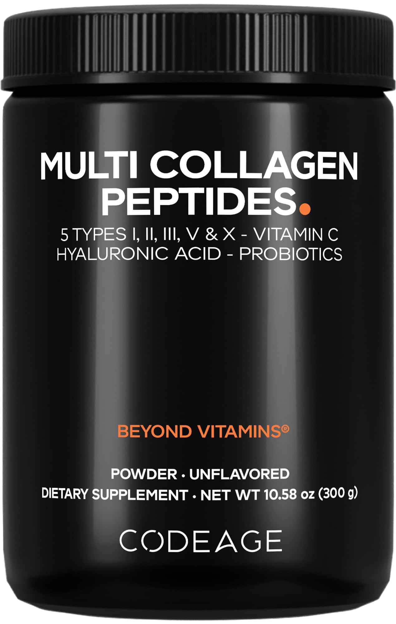 Codeage Multi Collagen Black Edition bottle with powder ready for daily shake mixes.