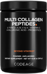 Codeage Multi Collagen Black Edition bottle with powder ready for daily shake mixes.