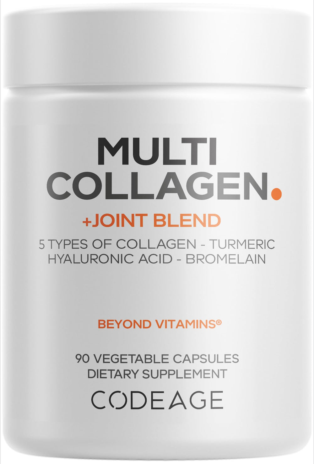 Codeage Multi Collagen bottle display showing five collagen types for daily joint care