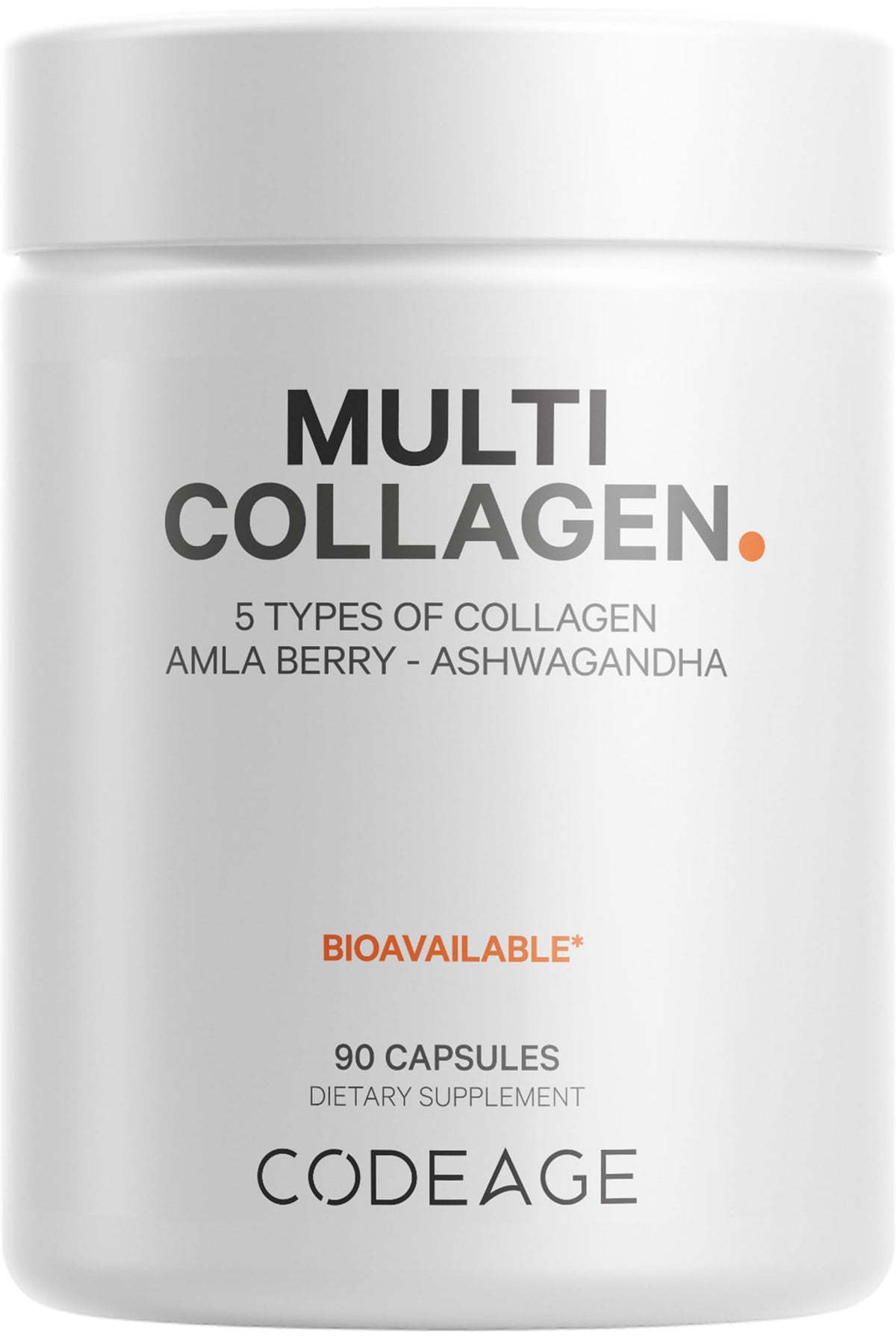 Codeage Multi Collagen bottle front showing all-in-one nutrients for daily use