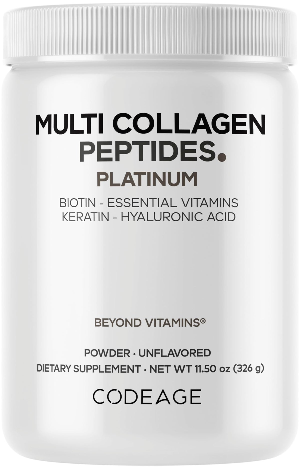 Codeage Multi Collagen bottle front, premium daily supplement for daily use.