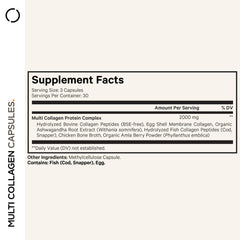 Codeage Multi Collagen capsules closeup highlighting easy-to-swallow capsules