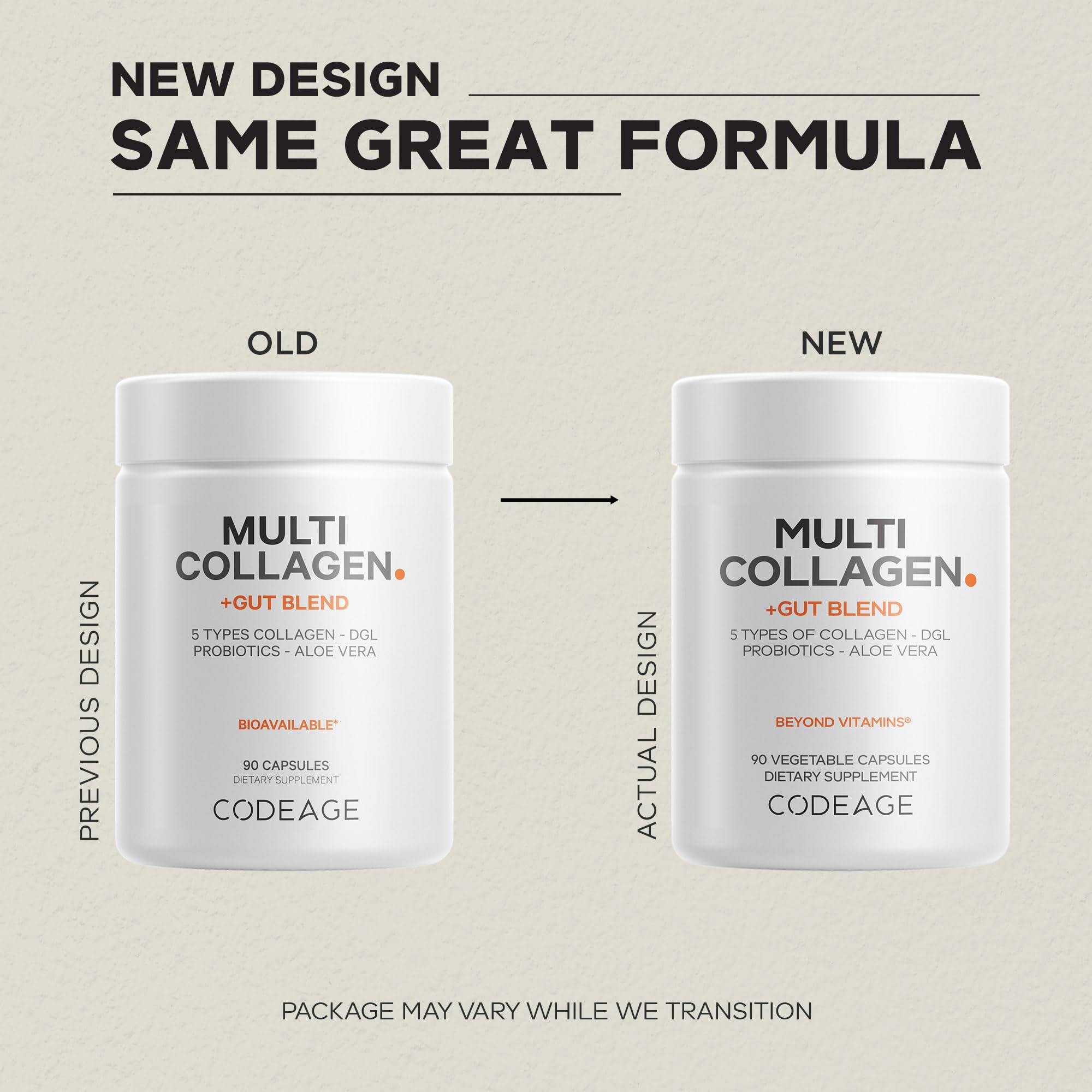 Codeage probiotic ingredients with DGL licorice support gut-friendly function.