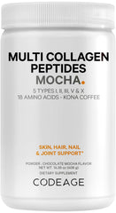 Codeage Multi Collagen Peptides powder in a tub for daily support.