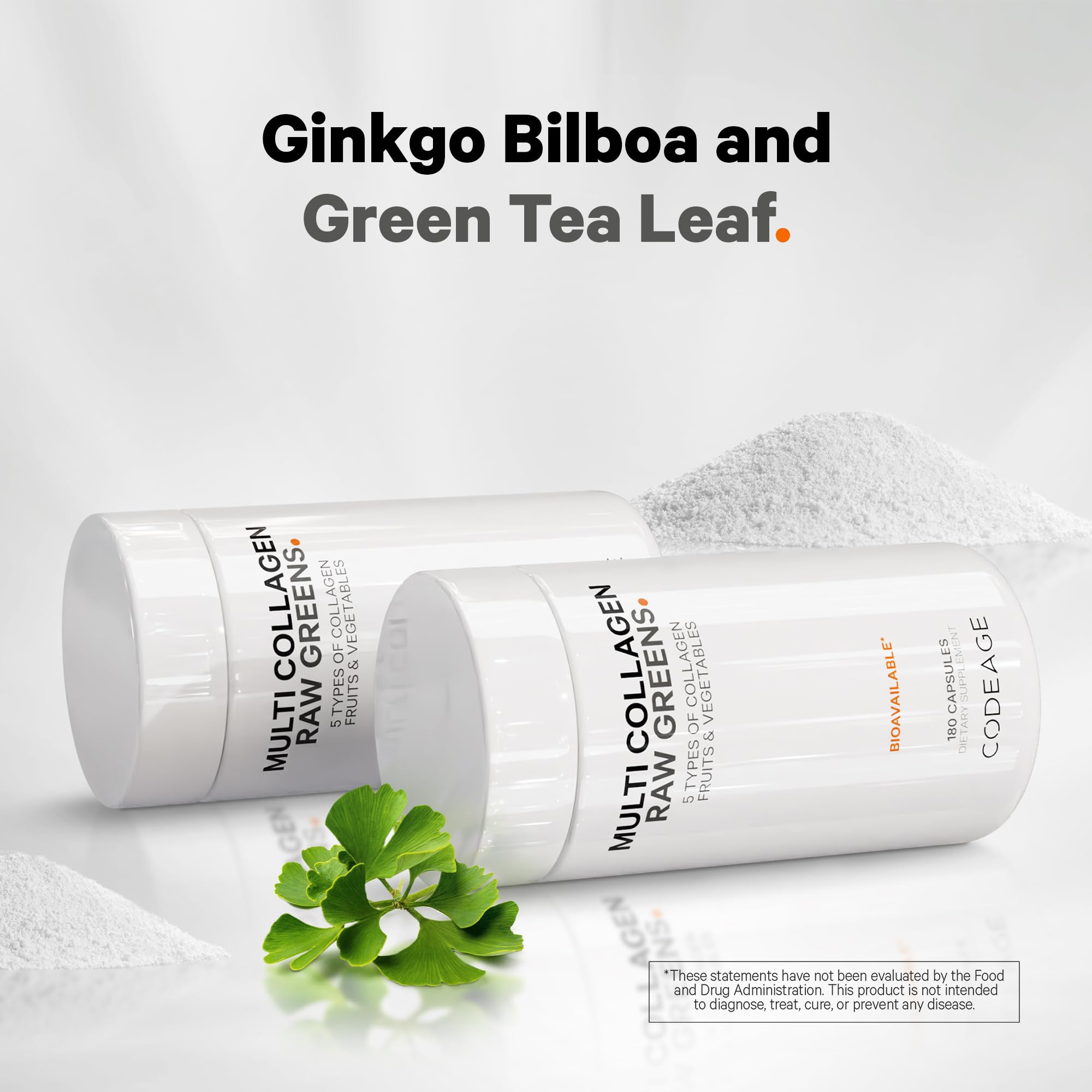 Codeage Multi Collagen Raw Greens grass-fed collagen capsules for daily support