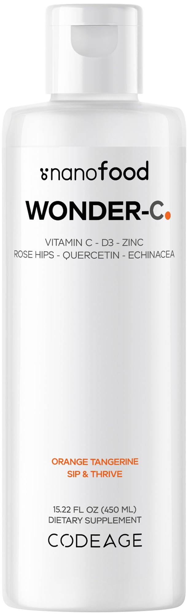 Codeage Nanofood Wonder-C orange liquid pour for easy daily vitamin C