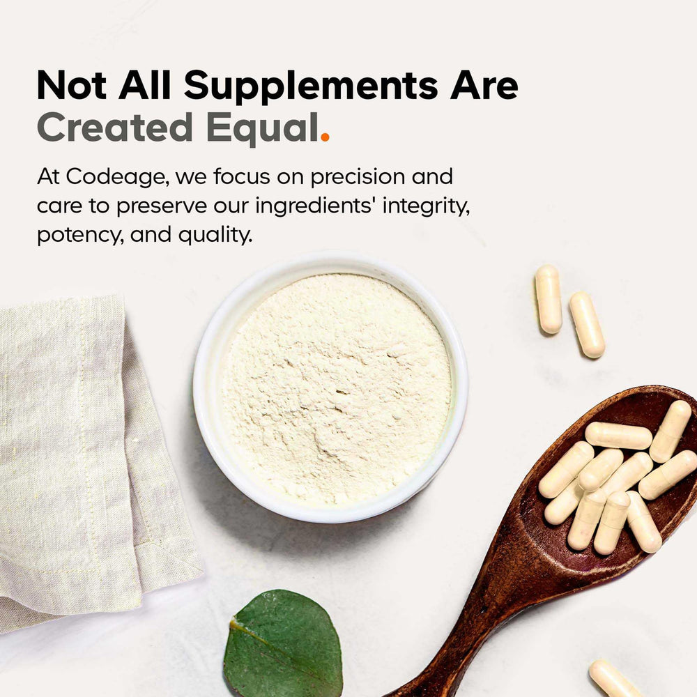 Codeage Non-GMO Hormone-free badge image conveying purity and quality control.