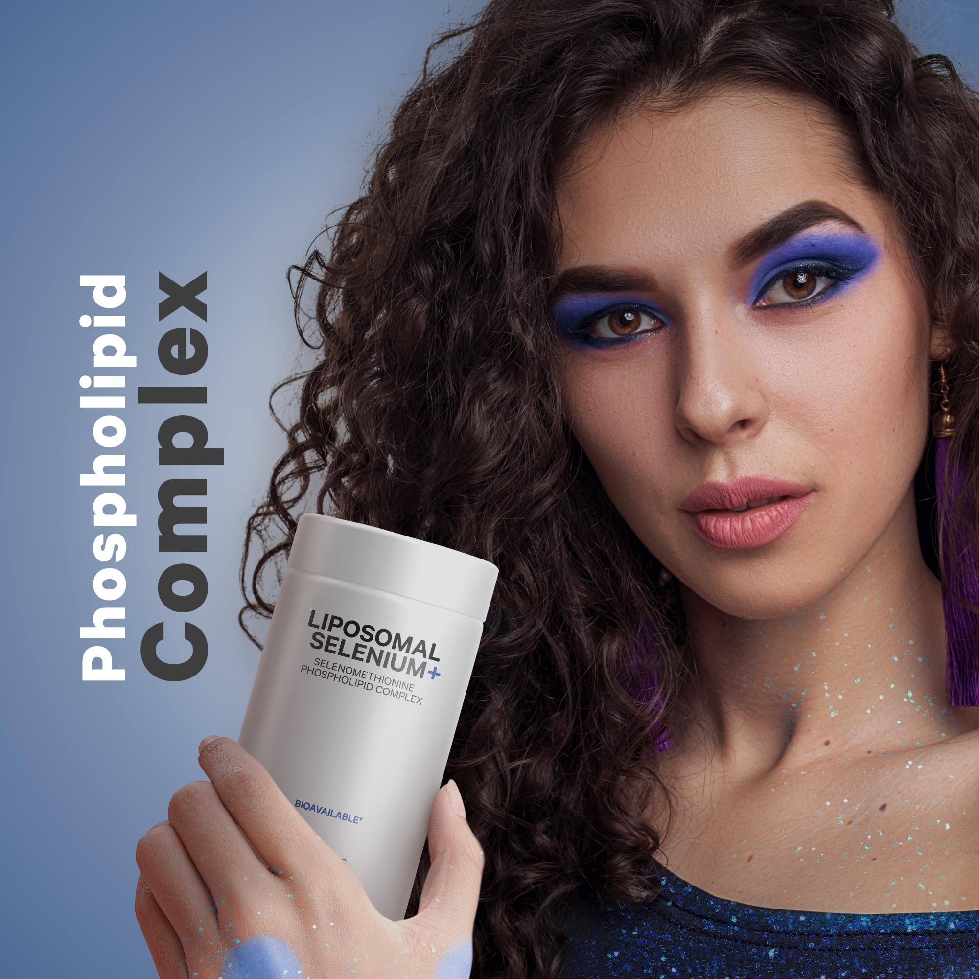Codeage non-GMO sunflower-based liposomal complex visual on label aiding absorption.