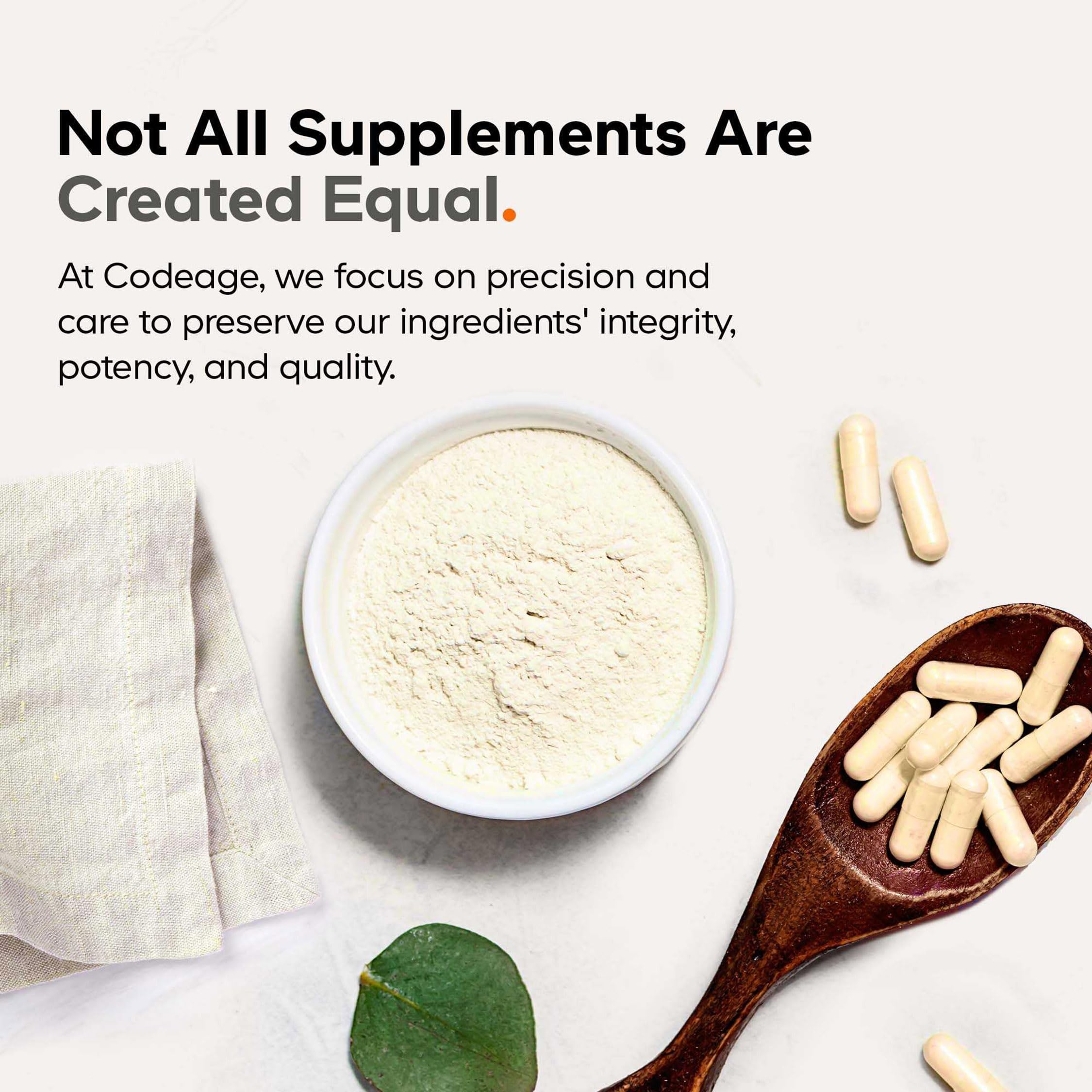 Codeage Organic Turmeric Ashwaganda-Stephania-Boswellia blend illustrating botanical synergy