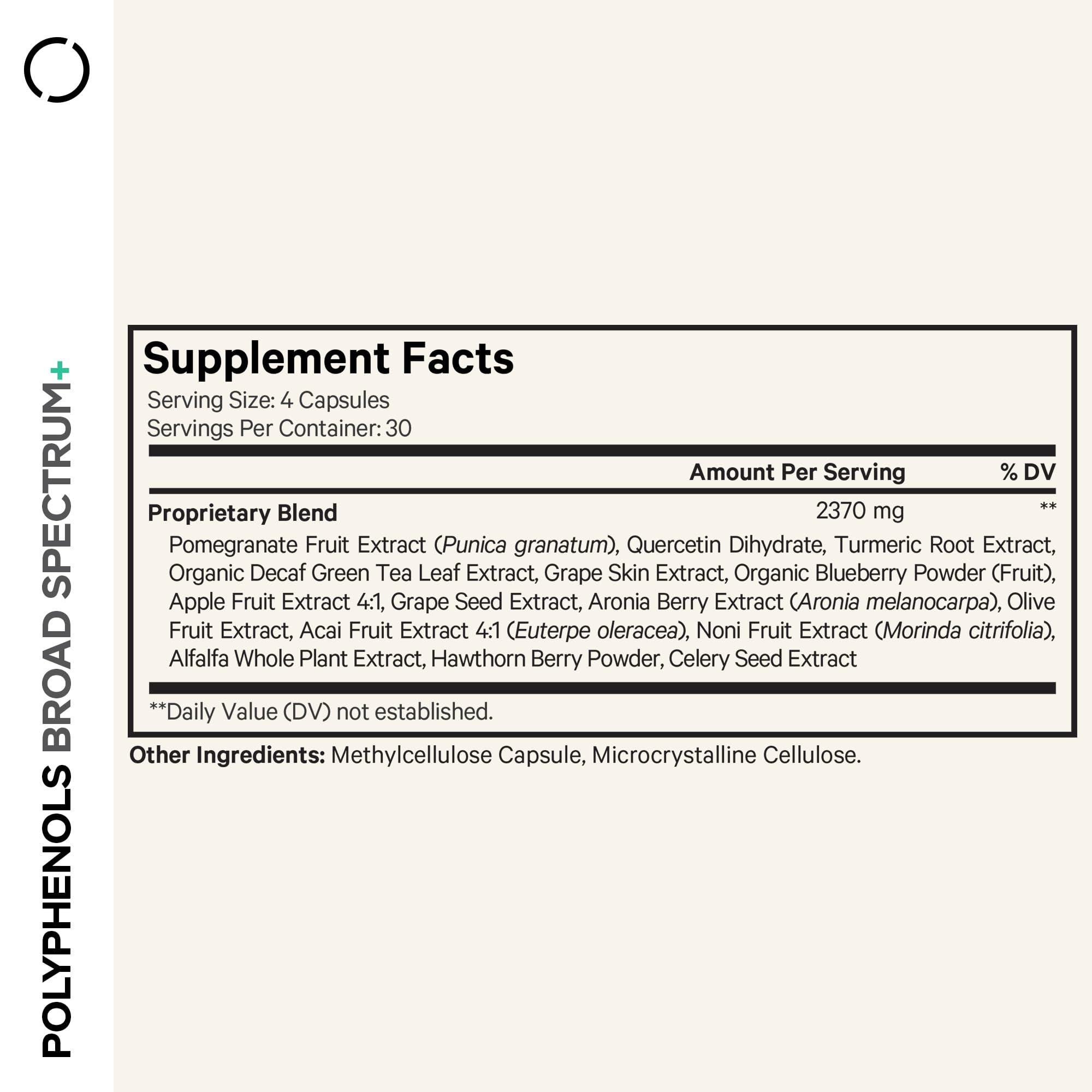 Codeage Polyphenols capsules close-up highlighting berry blend for daily wellness