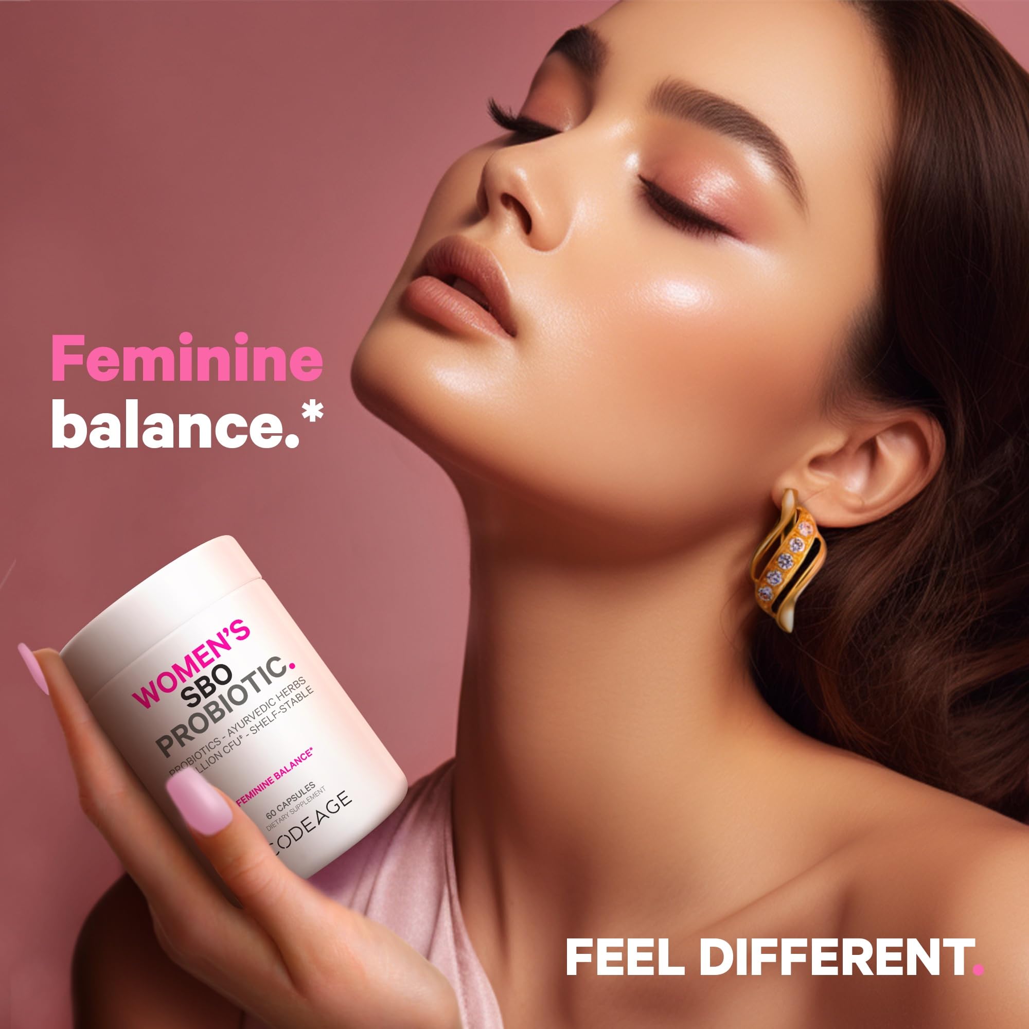 Codeage Probiotic Capsules inside bottle suggest convenient daily capsule routine.