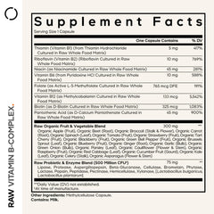 Close-up of Codeage Raw Vitamin B-Complex capsules highlighting probiotic blend.