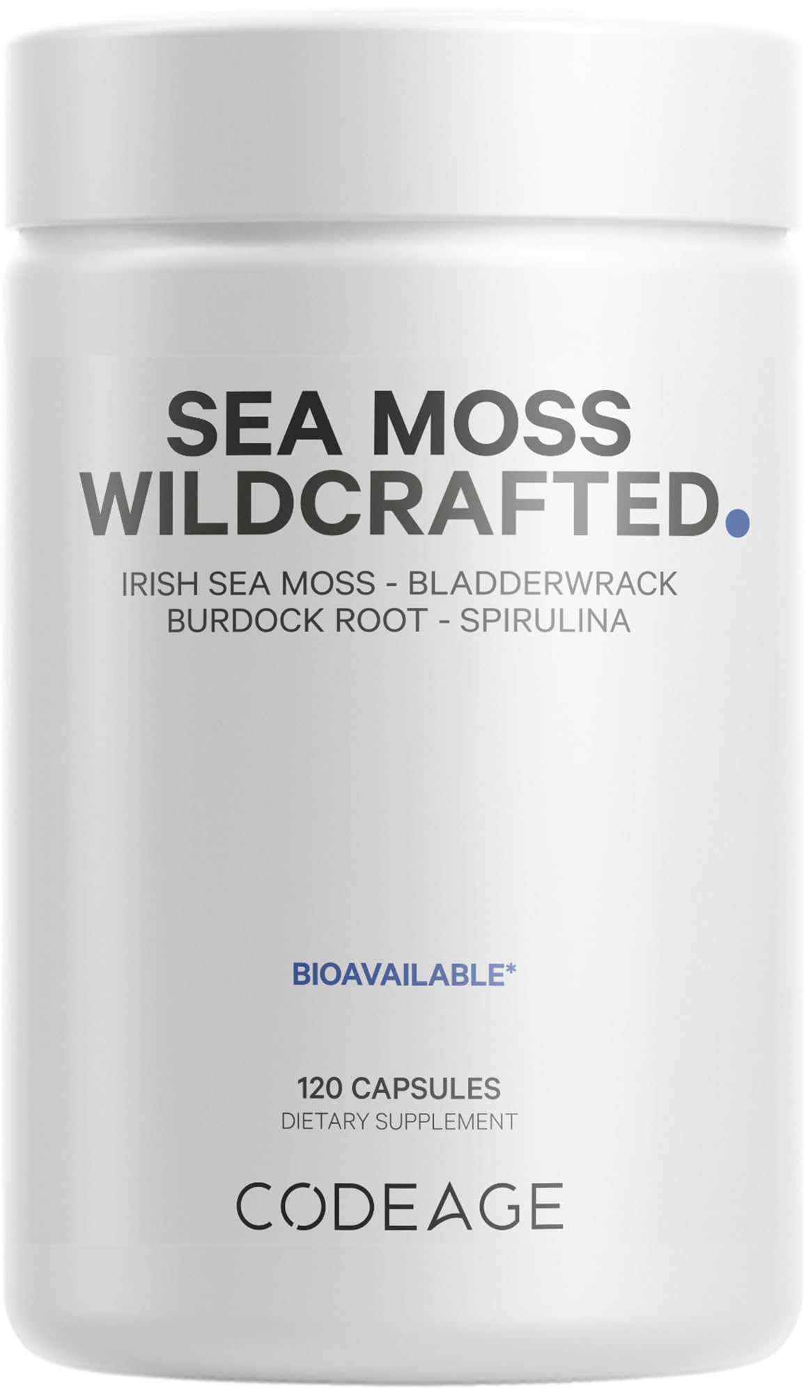 Codeage Sea Moss Wildcrafted bottle front for daily vegan routine
