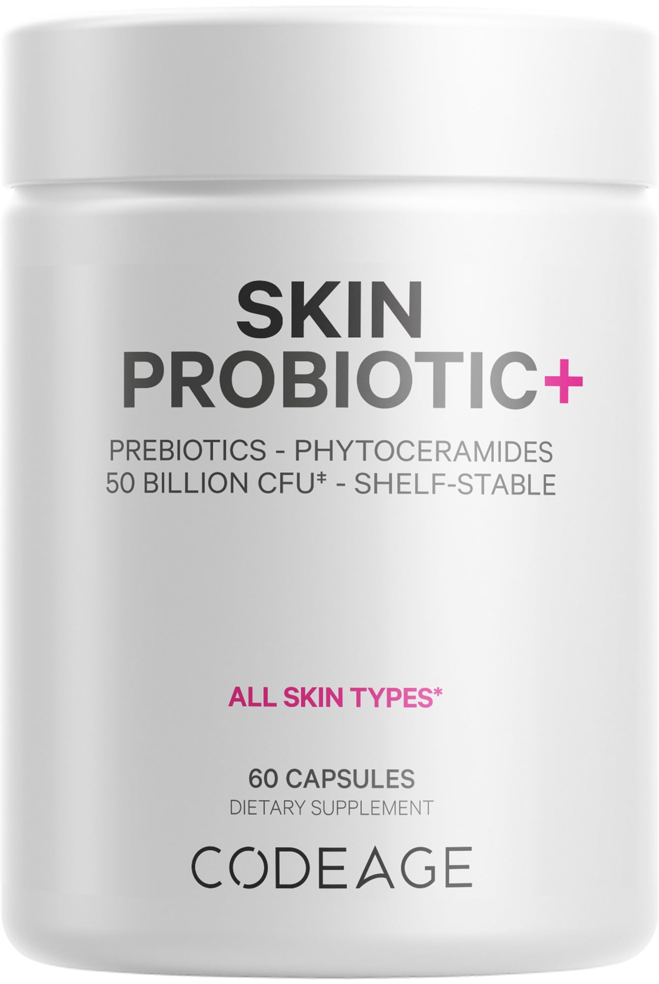 Codeage Skin Probiotics bottle front for daily skincare routine.