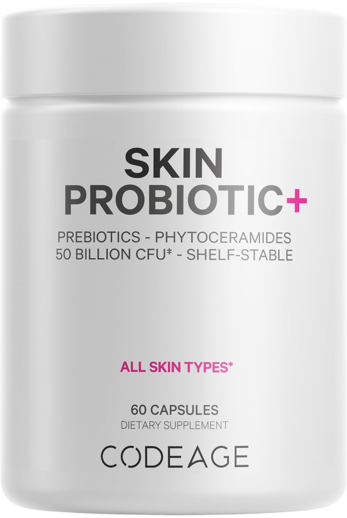 Codeage Skin Probiotics bottle front for daily skincare routine.