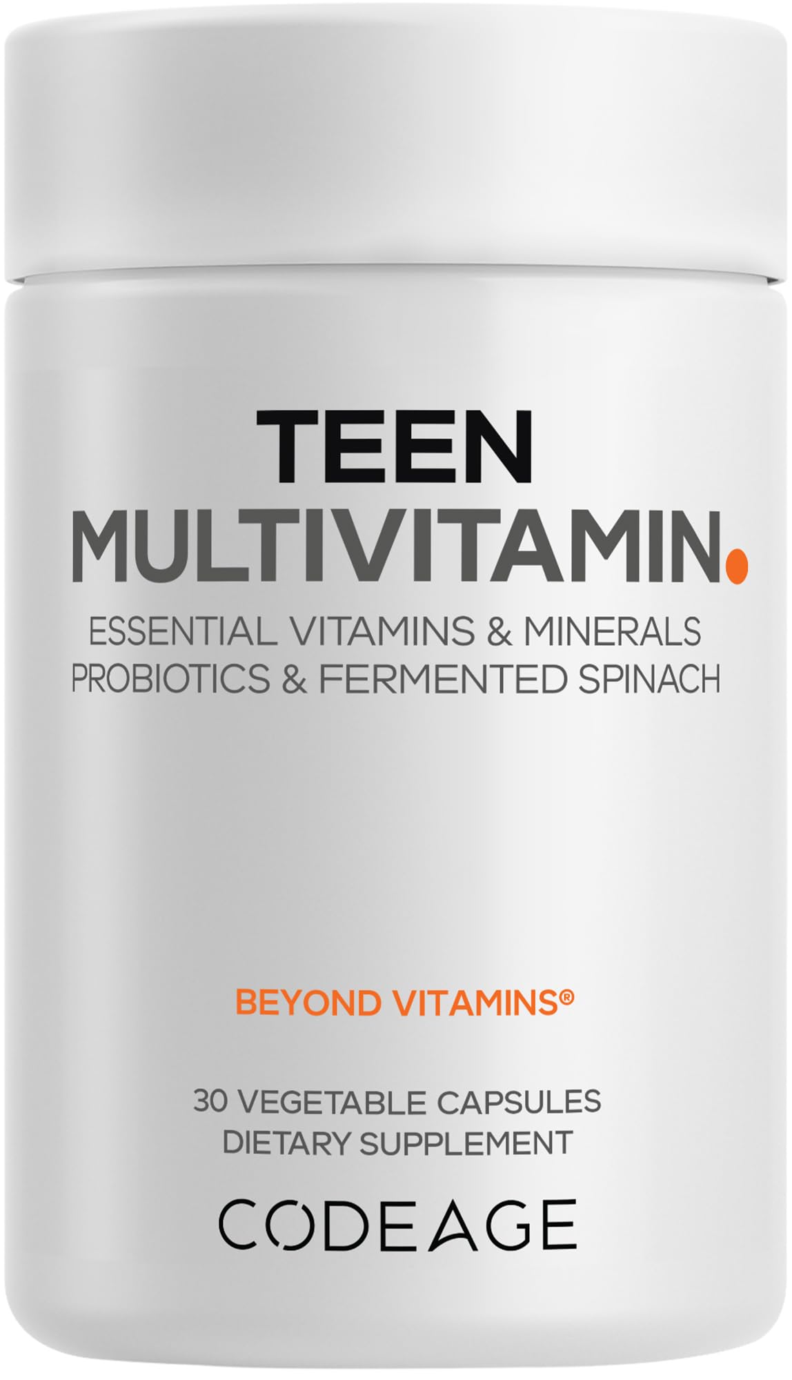 Codeage Teen Multivitamin bottle with capsules for daily teen wellness