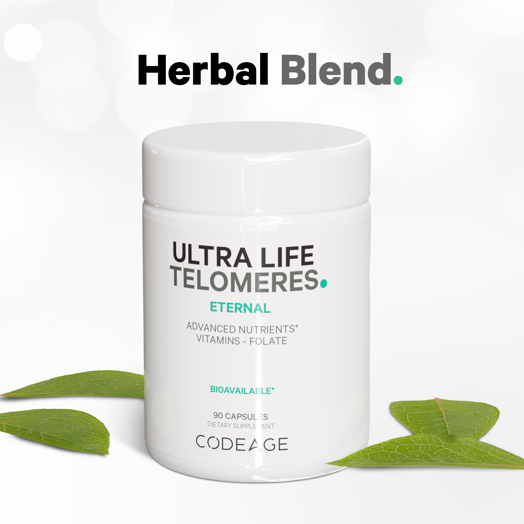 Codeage Ultra Life Telomeres B12 methylcobalamin capsule close-up with energy support