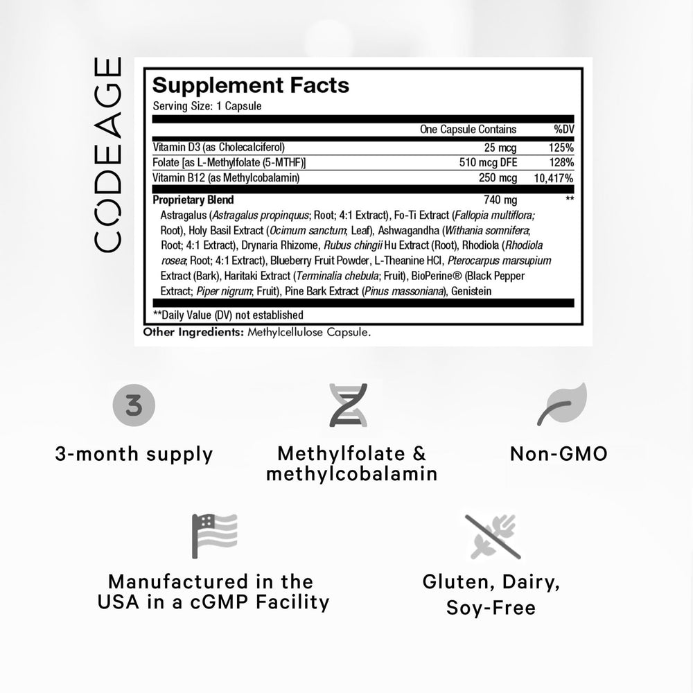 Codeage Ultra Life Telomeres daily-dose capsules provide consistent daily nutrition