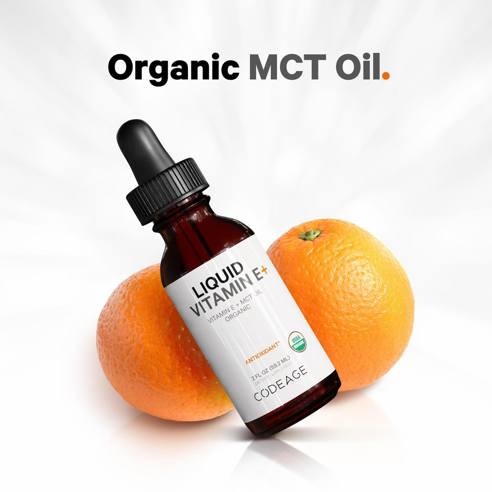 USDA Organic seal alongside Codeage Vitamin E+