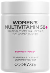 Codeage Women’s Multivitamin 50+ bottle with daily wellness essentials.