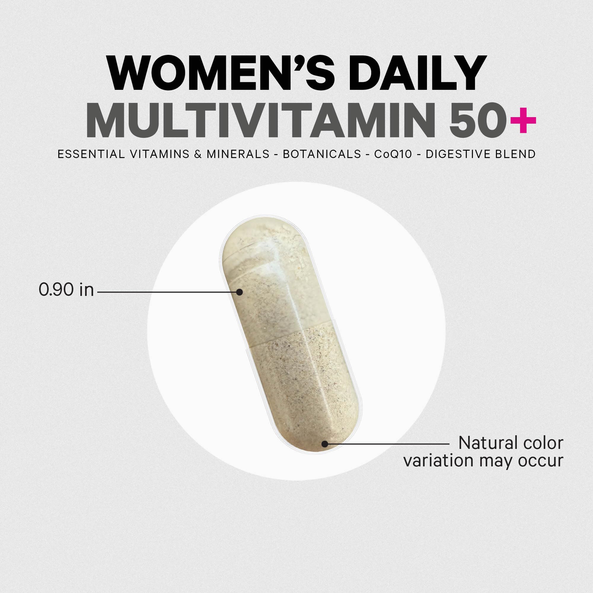 Codeage Women’s Multivitamin 50+ made in USA badge on bottle.