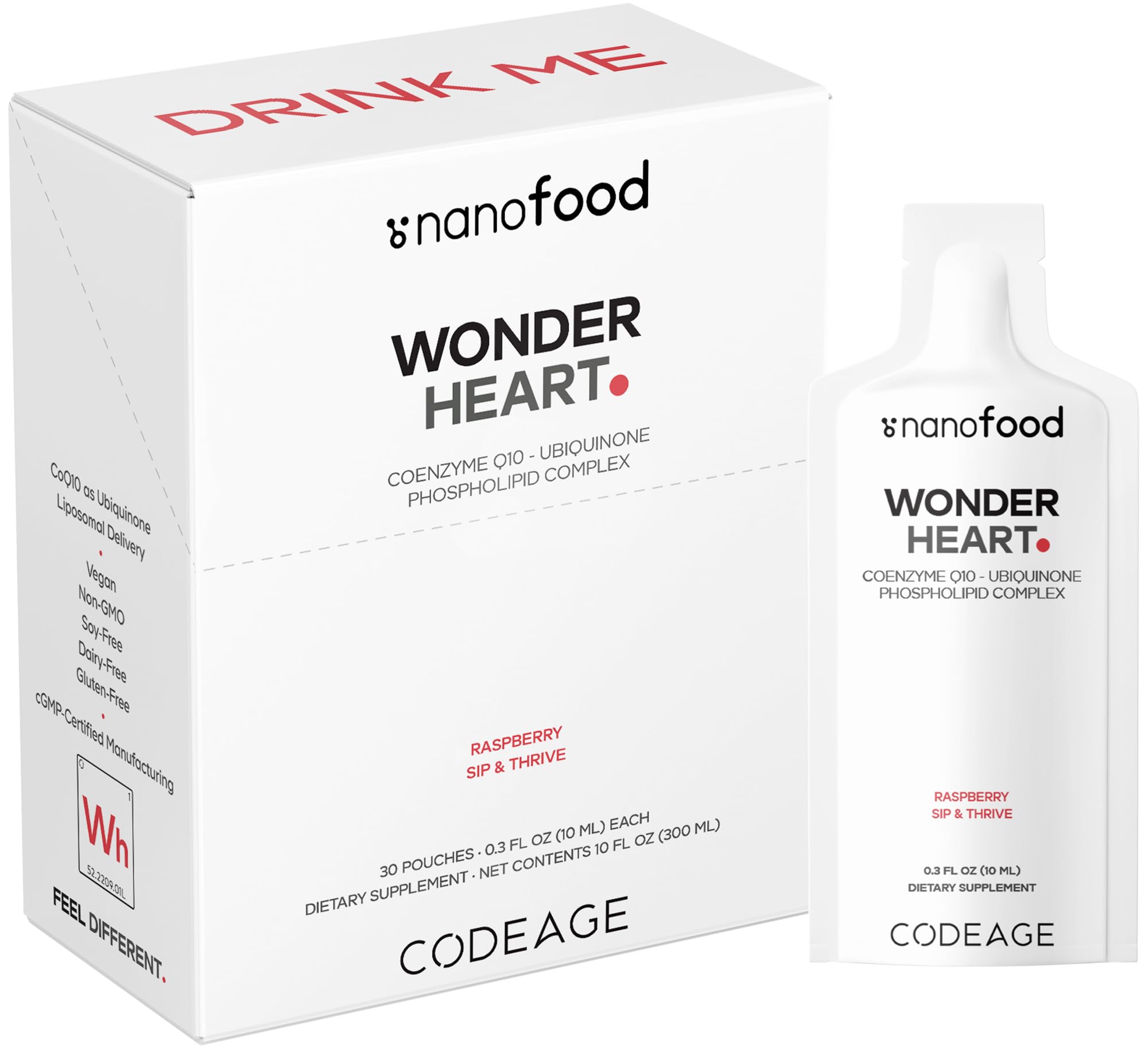 Codeage Wonder Heart bottle pouring CoQ10 for easy daily use