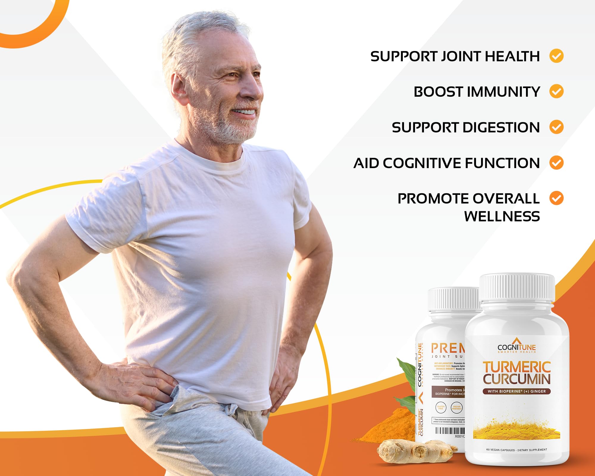 CogniTune ingredient-science visual hints at a robust turmeric formula.