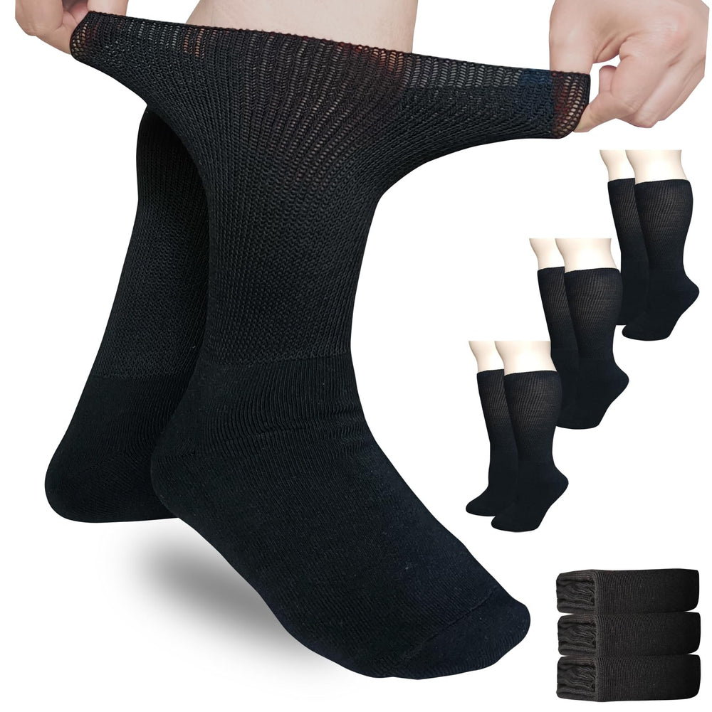 COIYUFUX women's diabetic socks with three-pair pack for comfortable daily wear.