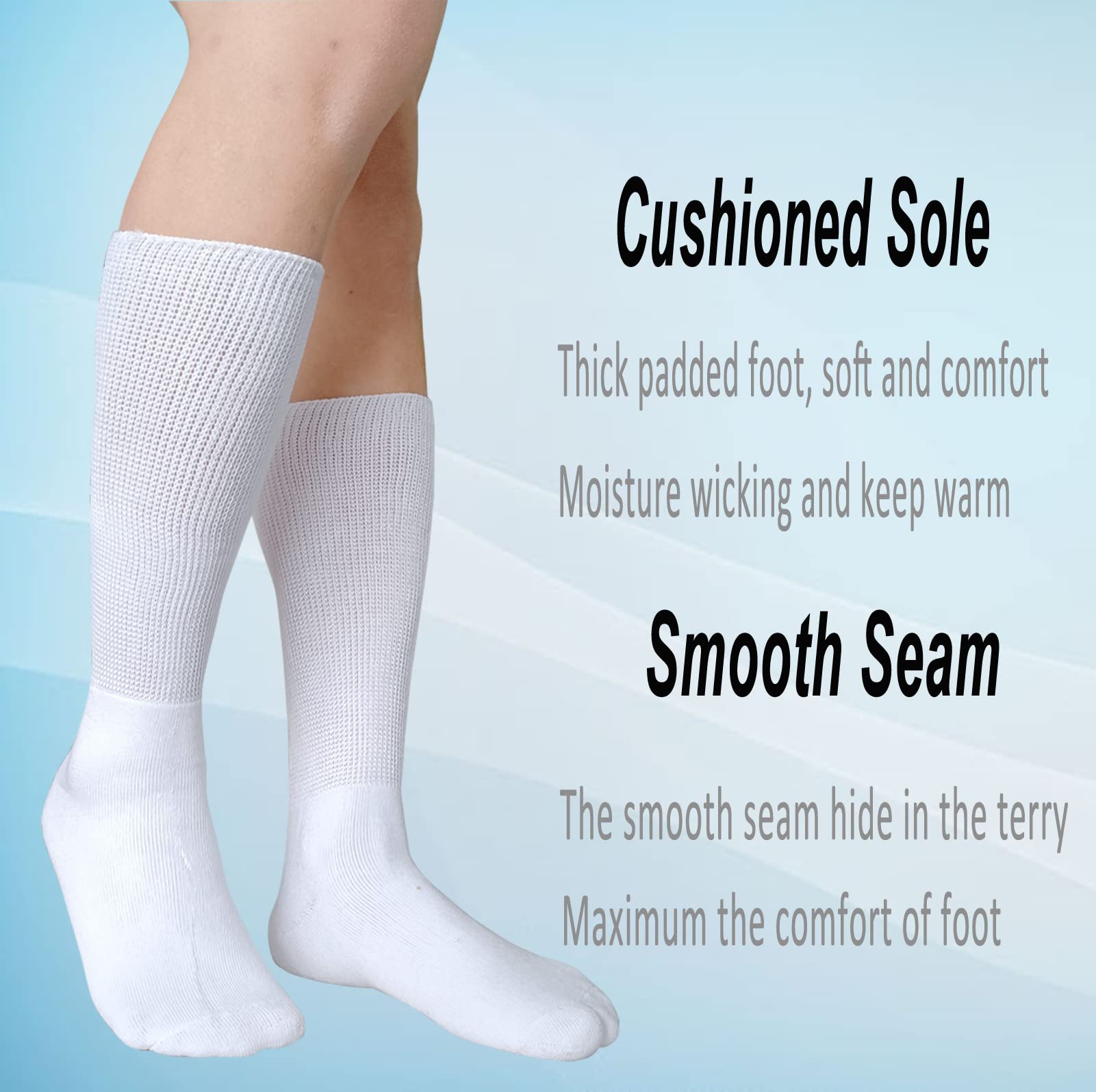 COIYUFUX cast-friendly sock over wide calf for easy wear