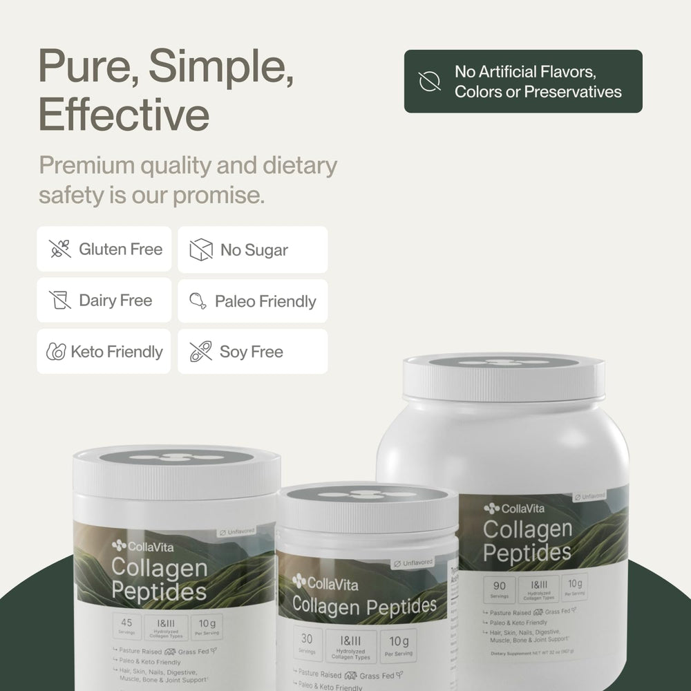 Colla Vita hydrolyzed collagen mixes smoothly in shakes for quick absorption.