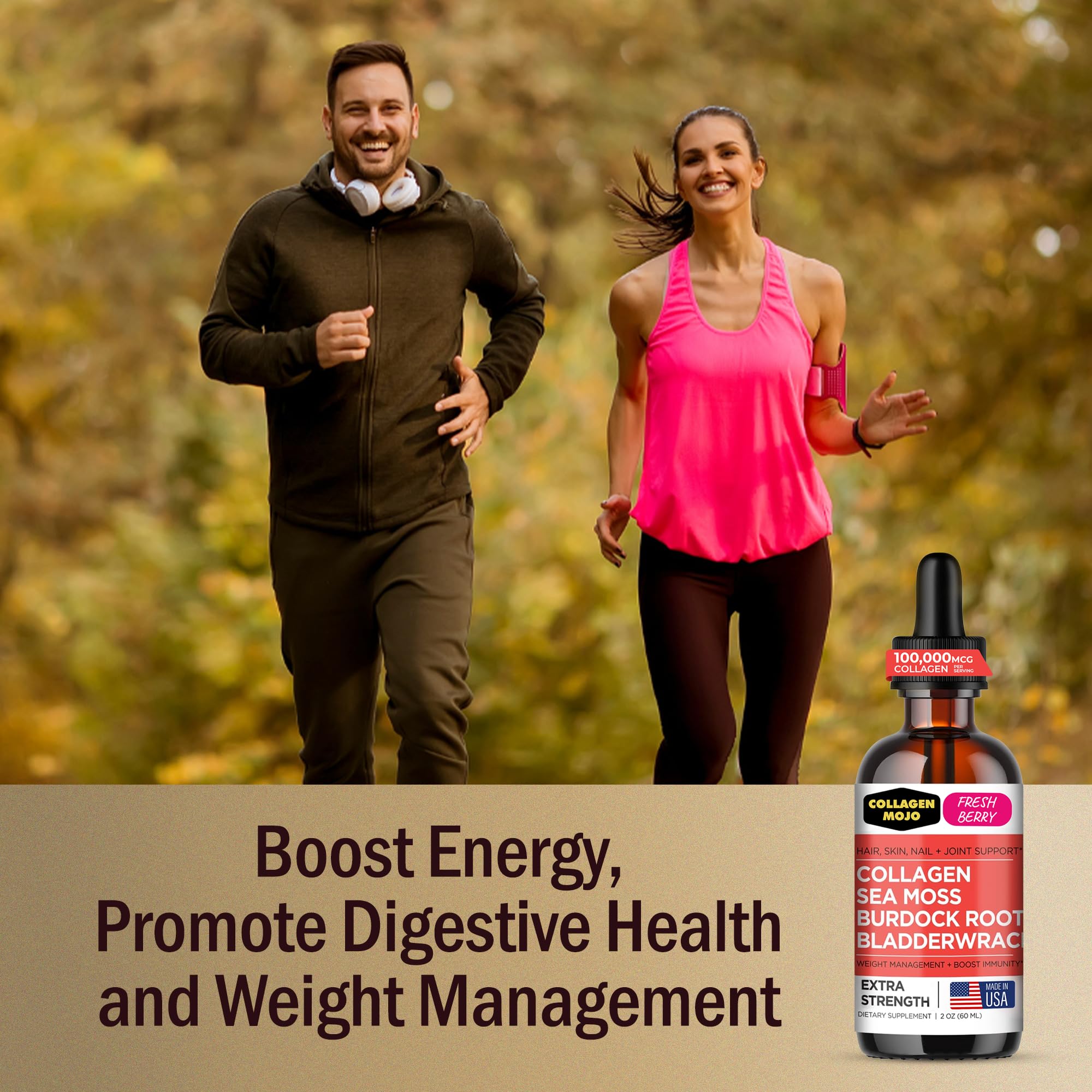 Collagen Mojo label emphasizes high absorption formula for daily use.