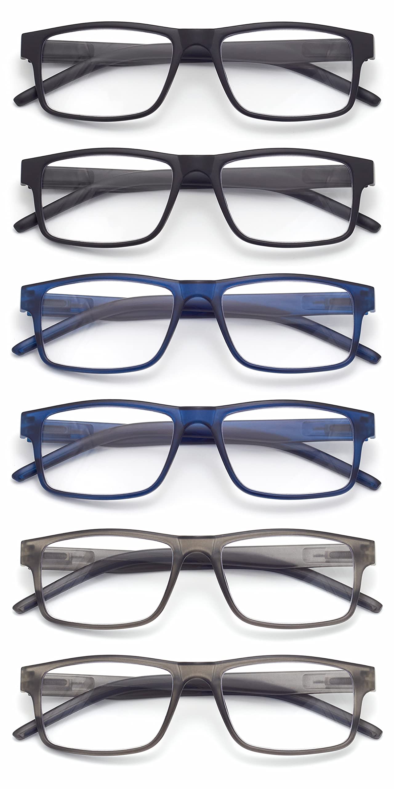 Colloddiss reading glasses black with spring hinges for all-day comfort.