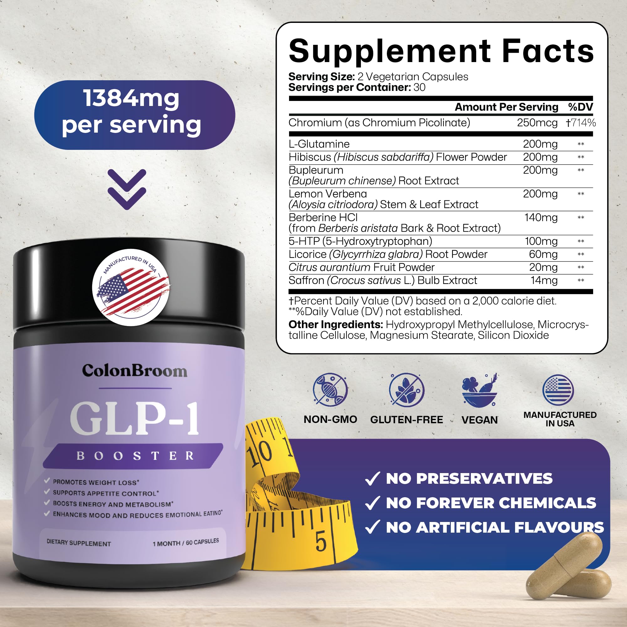 ColonBroom GLP-1 bottle ready for daily routine and consistency.