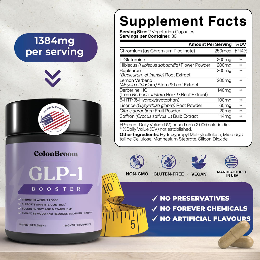 ColonBroom GLP-1 bottle ready for daily routine and consistency.