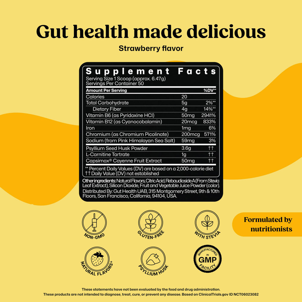 ColonBroom psyllium husk powder close-up supports fiber intake and digestion.