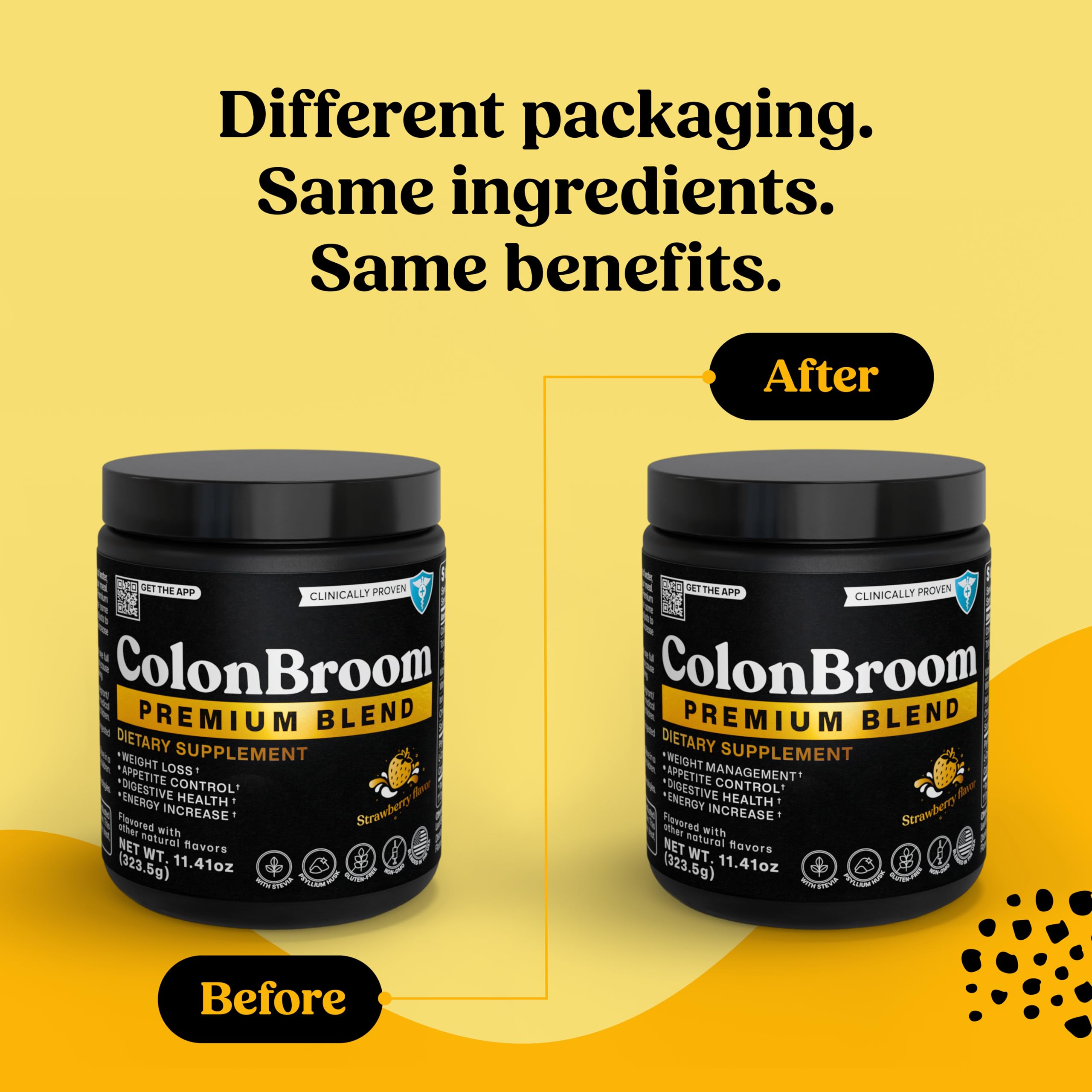 ColonBroom scoop with powder ready to measure psyllium fiber servings.