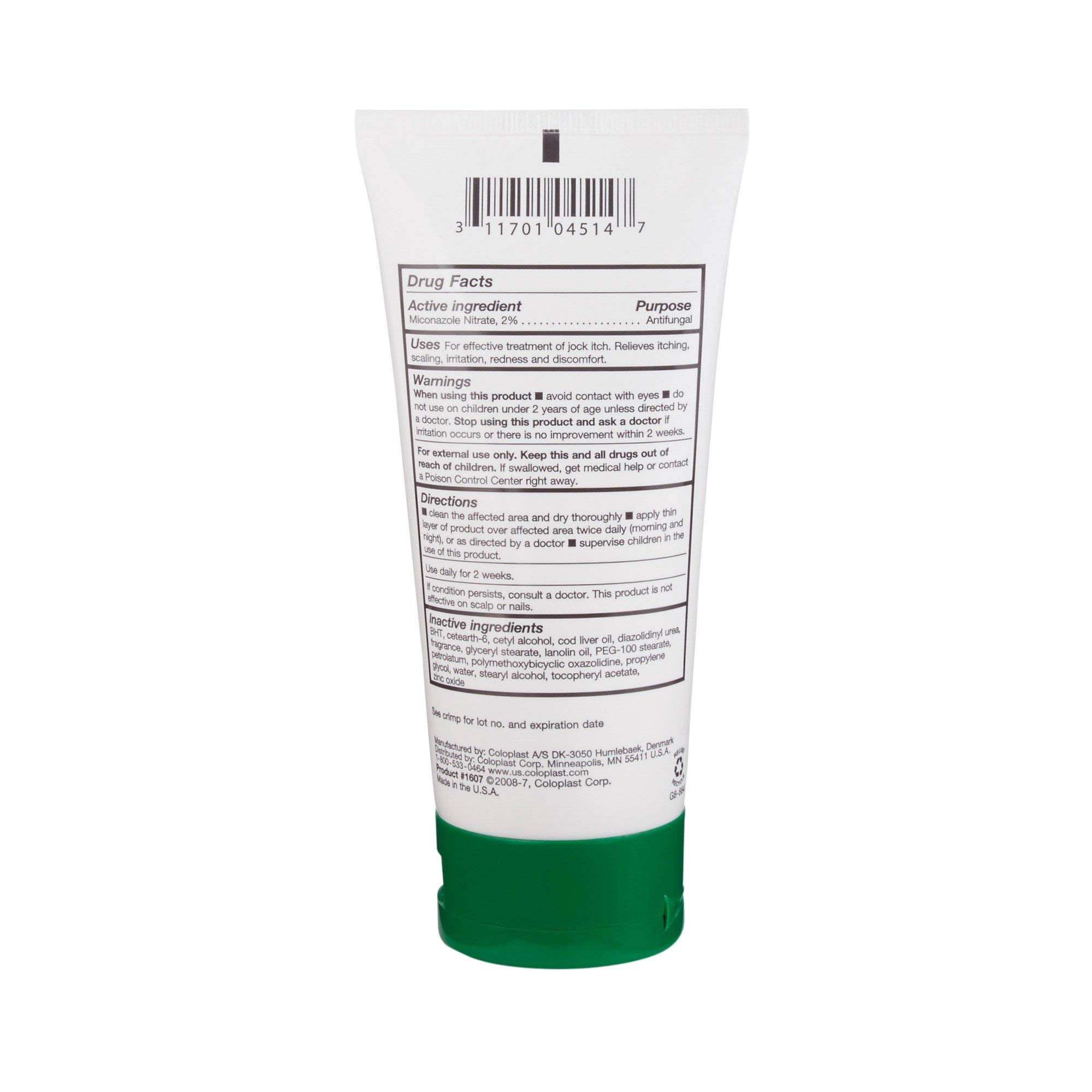 Coloplast BAZA antifungal cream on skin during application for fungal relief.