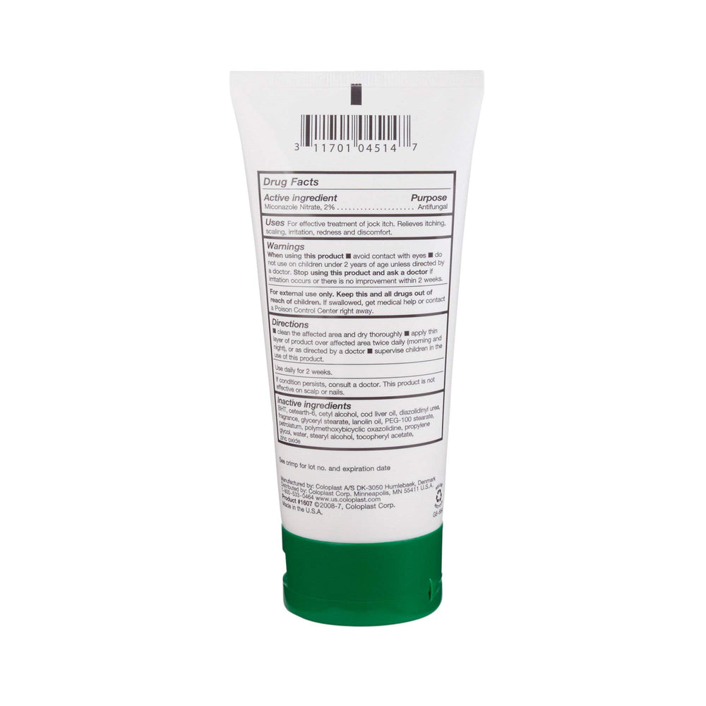 Coloplast BAZA antifungal cream on skin during application for fungal relief.