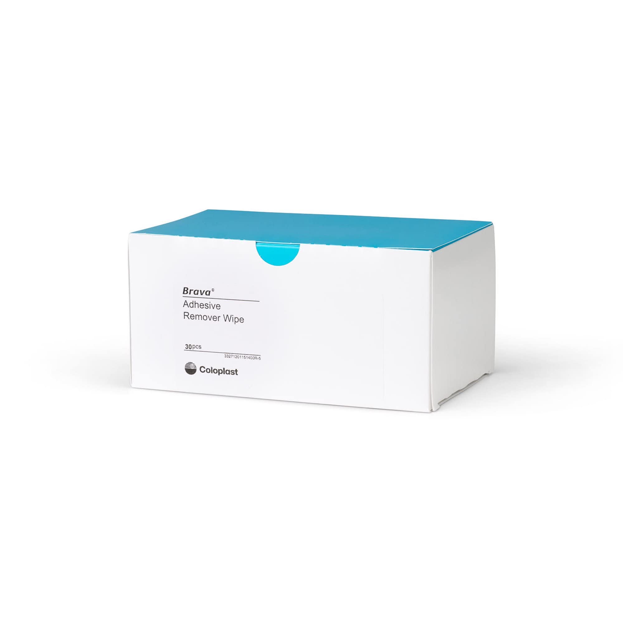 Coloplast Brava Adhesive Remover Wipes being used during routine care.