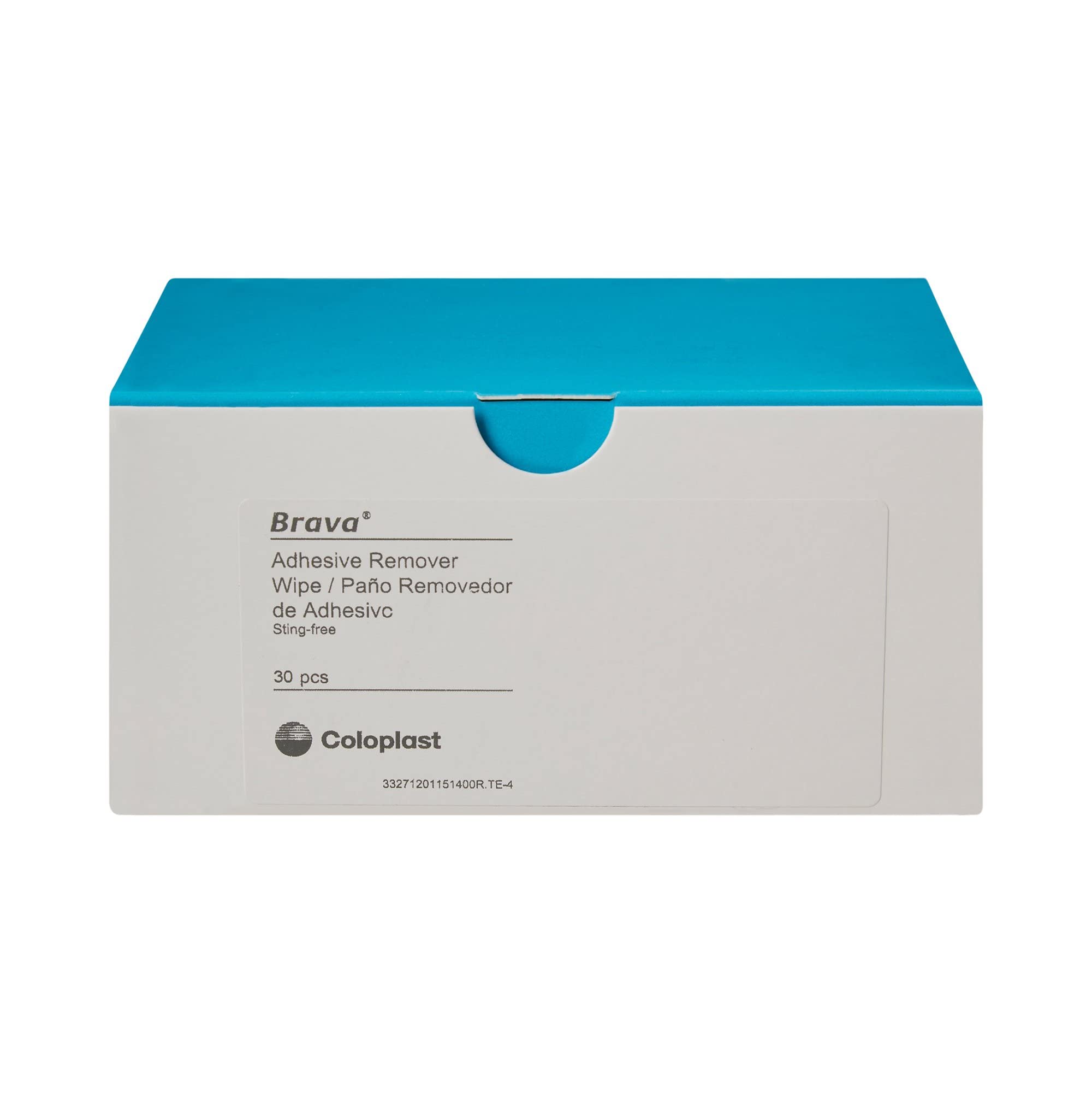Coloplast Brava Adhesive Remover Wipes travel pack for on-the-go cleanup.